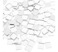TEHAUX Mosaic Featuring Fine Workmanship Tiles Glass with Self-Adhesive 300pcs Silver Flat Back Square Shape and Wear Resistance for Craft Project and Ceramics for DIY Mosaic Art