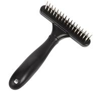 TEHAUX Multi-functional Small Horse Hair Brush Fine Grinding Function Horse Grooming Comb with Sturdy Plastic and Steel Material for Domestic Animals Suitable for Pet Grooming