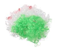 TEHAUX Multicolored Flag Color Curly Wig Short Afro National Team Wig for Soccer Fans Party Cosplay Halloween Costume Accessories Mexico Flag Colors