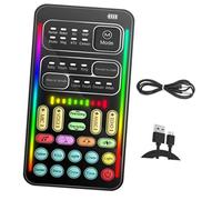 TEHAUX Multifunctional Mini Sound Card Voice Changer with Noise Reduction Reverberation Effect Portable Plug and Play Sound Effects Machine for Phone Computer Live Streaming and Video