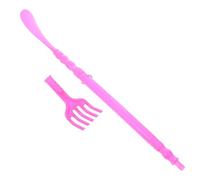 TEHAUX Multifunctional Plastic Back Scratcher and Shoehorn in Pink, Portable Scratching Tool with Claw Shape for Shoe Removal and Body Massage, Back Scratcher Shoe Horn for Adults