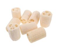 TEHAUX Natural Loofah Shower Sponge Set for Body Massage and Kitchen Cleaning 8pcs Dual-Purpose Exfoliating Pads Beige Bath Sponge for Skin Care and Stubborn Stain Removal