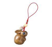 TEHAUX Natural Rosewood Lovely Rabbit Phone Charm Pendant for Women, Wooden Mobile Phone Hanging Decor Cute Bunny Design, Bag Keychain Accessory for and Everyday Use