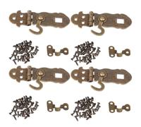TEHAUX Notebook Lock Hasps Vintage Iron Latch Buckle Set 4pcs Retro Easy to Install for Notepad and Diary Journal Notebook for Home and Shop Use