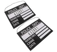 TEHAUX Number Themed Costume for Rope Decorations Prisoner and Prison 2pcs Sign Board Prop Halloween Realistic Black Cardboard with Jute Party
