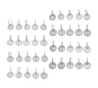 TEHAUX Numbered Key Tags Stainless Steel Round Metal Number Labels 40Pcs Hanging Identification Tags with Key Rings for Sorting Team Management and Storage