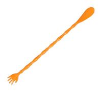 TEHAUX Orange Plastic Back Scratcher with Shoe Horn, Easy to Use and Convenient Massage Tool for Elderly, Multi-Functional Back Scratching Massager and Shoe Horn