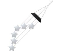 TEHAUX Outdoor Solar Wind Chime Lamp with White Star Shape Lights Hanging Decorative Garden Light for Patio Balcony Bar