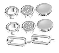 TEHAUX Overflow Drain Cover Sink Set 8 Pcs Plastic Bathroom Sink Strainer Universal Overflow Covers