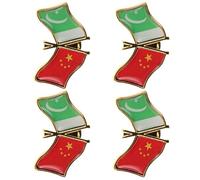 TEHAUX Pakistan China Friendship Flag with Easy Attachment 4pcs Lapel Pin Brooch Made of Alloy for Women Suitable for Backpacks and Hats for Cultural Events and Gifting