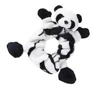 TEHAUX Panda Hair Tie Band Elastic Hair Rope Plush Fabric Bun Maker Firm Hold Long Serving Life Adorable Style for Women Half-up Playing