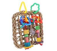 TEHAUX Parrot Foraging Hanging Toy Small Bird Cage Accessory Seaweed Woven Chewing Playground 18x18cm for Parakeets Cockatiels and Small Birds
