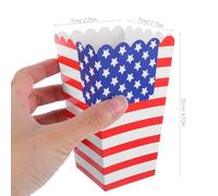 TEHAUX Party Decoration Popcorn Boxes 36pcs Paper Disposable Buckets Featuring Vibrant American Flag Theme for Independence Day Celebrations and Movie Nights