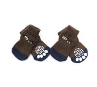 TEHAUX Paw Protectors 4pcs Soft Comfortable Non-slip Cotton Pet Socks with Cartoon Prints, Protect against Ice and Salt for Dogs and Puppies for Indoor and Outdoor Use