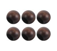 TEHAUX Perfume Bottle Cap Replacement 6Pcs Wooden Round Ball Caps with 15-Tooth Design, Compatible with Roller Ball Bottles for Personal and-The-Go Use