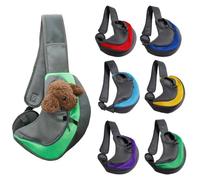 TEHAUX Pet Carrying Shoulder Bag Cross-body Bag Comfortable for Pets Wide Shoulder String Design Polyester Fashionable Green