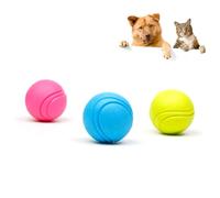 TEHAUX Pet Chew Tennis Ball for Dogs Rubber Teeth Cleaning Chew Puppy Training Interactive Bite Ball for Small to Medium Dogs Random Color