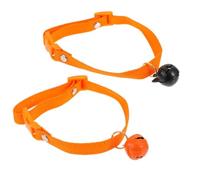 TEHAUX Pet Collar with Pumpkin Ghost Pendant 2pcs Adjustable Halloween Comfortable Denim Material, Fashionable Design for Cats and Dogs for Party and Cosplay
