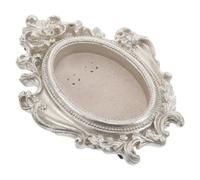 TEHAUX Picture Frame Design Retro Rustic Classic in Vintage Oval Silver Resin with Tabletop Wall Hanging Function Spacesaving Photo Display for Home Office