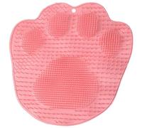 TEHAUX Pink Bathroom Floor Mat with TPR Material Featuring Back Scrubber with Suction Cups for Hands-Free Use, Removing Calluses and Foot Odour, for Shower Foot Massage and Non-Slip