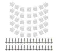 TEHAUX Plastic Corner Wedge Clips Shelf Support Hardware 50pcs with Screws for Drawer Edge Trimming for Home Improvement Projects