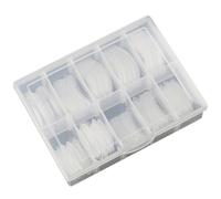 TEHAUX Plastic Nail Extension Molds for with Scale 1 Box of 120pcs Different Sizes Nail Art Tool Precise UV Gel Tip Builder and Salon Use