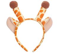 TEHAUX Plush Giraffe Horn Headband for, Cartoon Giraffe Ears Hair Accessory, Soft Light Brown Cosplay Headband for Travel and Party Use