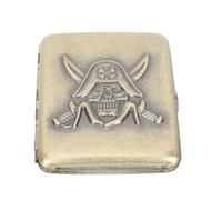 TEHAUX Pocket-size Alloy Cigarette Case with 3d Pirate Design Retro Style Cigarette Storage Holder that Prevents being Damp for Men and Travel