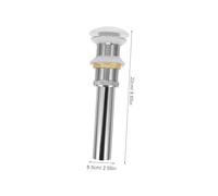 TEHAUX Pop-up Waste Plug Ceramic Bathroom Sink Drain Stopper Slotted Drain Device with Overflow for Vessel and Above Countertop Sinks Assembly Parts Modern Round Design White
