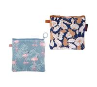 TEHAUX Portable Canvas Sanitary Napkin Storage Bags Practical Feminine Hygiene Pad Pouches Zipper Design 4pcs for Women for Traveling and Outing