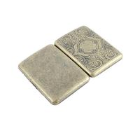 TEHAUX Portable Cigarette Box with Buckle and Flipping Cover Design Stainless Steel Vintage Style Cigarette Case Holding 20 Pieces