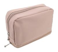 TEHAUX Portable Makeup Brush Travel Case with Nylon Design and Bottom Compartment, Secure Storage Cosmetic Pouch for Women, for Travel and Purse Use