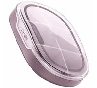 TEHAUX Portable Mini Medicine Organizer Container 4 Compartments, Sealed Environmental Pill Box in Dark Red, Suitable for Travel and Daily Medicine Storage