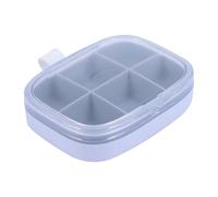 TEHAUX Portable Mini Medicine Organizer Pill Box, 6-Grid Plastic Storage Container for Travel, Compact Sealed Pill Case for Vitamins and Medication Storage