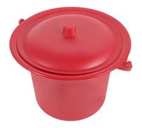 TEHAUX Portable Plastic Urine Pot with Lid, Thickened Red Wedding Spittoon Bucket, Small Size for Elderly and Travel Bathroom Use