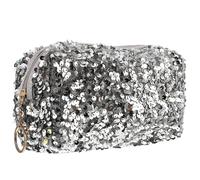 TEHAUX Portable Sequin Makeup Bag Large Capacity Cosmetic Organizer 7.5 Inch Travel Toiletry Pouch for Women Assorted Style