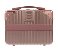 TEHAUX Portable with Labor-Saving Design 14 Inch Abs Cosmetic Storage Case Handheld Makeup Suitcase White Hard Shell Travel Makeup Bag Convenient for Traveling