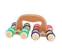 TEHAUX Portable Wooden Rolling Body Massager with 16 Wheels, Lightweight Massage Roller for Full Body Relaxation, Lifts, Firms and Tightens Skin, for Home and Travel Use Random Color