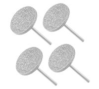 TEHAUX Professional for Home Use and Nail Salons for Manicure and Pedicure Silver Metal Drill Bits Nail Drill Bits Set 4pcs with Diamond-like Material, Portable Design