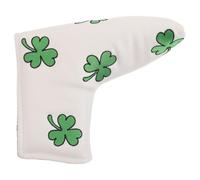 TEHAUX PU Golf Putter Mallet Headcover Strong Protection and Weather-resistant Design, with Elegant Shamrock Embroidery, Universal Fit for Golf Game and Irish-themed Parties