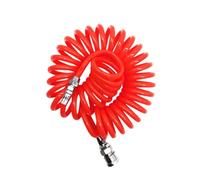 TEHAUX PU Spring Flexible Air Compressor Hose Coiled Pneumatic Tube with Joint High-Visibility Red PU Garden Recoil Air Line Resistant to Twisting Crushing Oil and Weathering