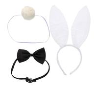 TEHAUX Rabbit Ear Headband Costume Decor Accessory, Bow Tie Prop and Tail for Easter Cosplay Party, Easy to Wear and Take, Cloth