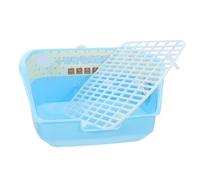 TEHAUX Rabbit Litter Box Corner Toilet with Grid, Abs Plastic Small Animal Potty Pan for Bunny, Hamster, and Ferret Cage Use, Versatile Corner Training Litter Box