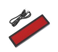 TEHAUX Rechargeable Led Name Tag Badge Red Led Scrolling Display USB Cable for Bar Ktv Staff Work Badge Mini Message Board