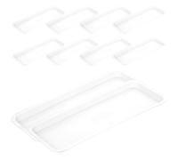 TEHAUX Rectangular Plastic Plant Tray, Plant Plate for Succulents, White PP, 10Pcs, 40X15CM, Indoor Outdoor Use, Not Easy to Deform