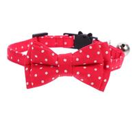 TEHAUX Red 1 Pet Dog Collar with Bow Tie and Bell Adjustable Cotton Strap Comfortable Anti-lost Design for Festivals and Special Days