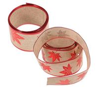 TEHAUX Red Christmas Ribbon for Gift Wrapping and Cake Packaging, Polyester Material with Double-Sided Thin Iron Wire Edges, Festive Design Easy to Use for Christmas Decoration and Home
