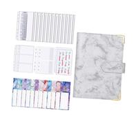 TEHAUX Removable Budget Binder with Cash Envelopes Money Organizer PU Leather Planner for Home Office Travel Lightweight Financial Management with Self-Adhesive Stickers and Hidden