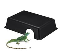 TEHAUX Reptile Climbing Cave Shelter with Dark Hermit Crab Hideout for Snakes Geckos and Spiders Large Plastic Terrarium Ornament Providing Secure Habitat and Play Space