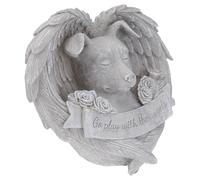 TEHAUX Resin Memorial Dog Angel Statue Vivid Realistic Garden Tombstone for Outdoors Pet's Final Resting Place Suitable for Lost Pets